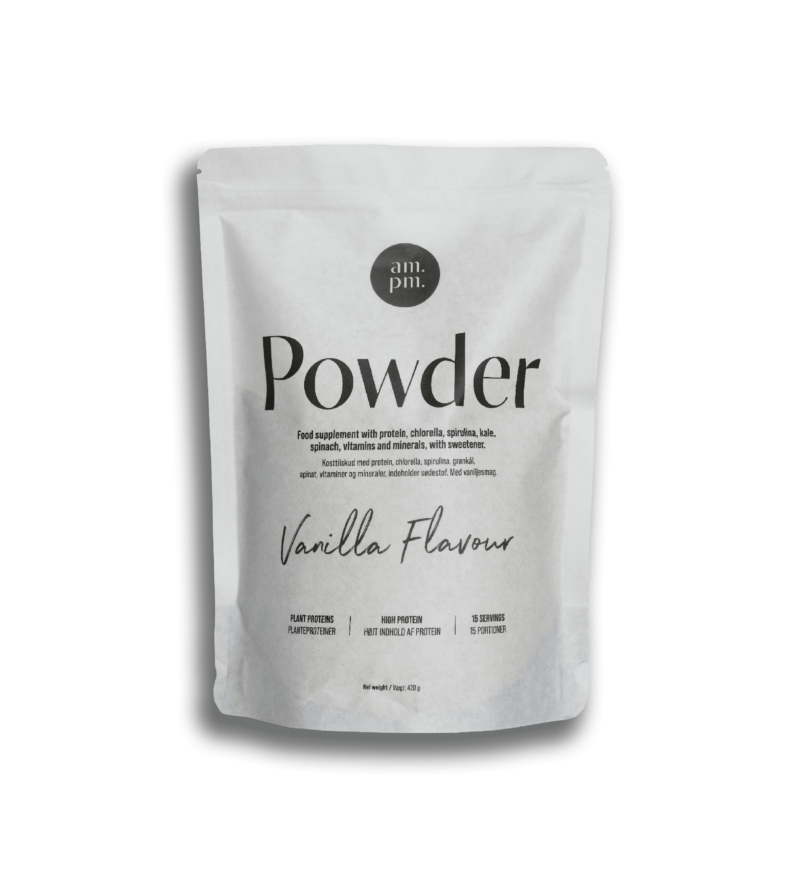 Pose med am.pm. Powder i vaniljesmag